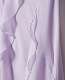 Tineit Lavender Side Slit Backless Maxi Dress With Ruffle Detail