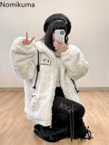 Tineit Cute Wool Lambing Coat Women Fall Winter Clothing Thicked Japanese Furry Tops 2025 Ropa Mujer Fashion Casual Warm Y2k Jackets