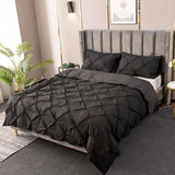 Tineit High Quality 3D Pinch Pleated Duvet Cover Set 220x240 Solid Color Single Double Twin Bedding Set Duvet cover