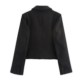 thanksgiving outfit Tineit autumn new women's fashion single breasted temperament lapel long sleeved blended slim fit suit jacket