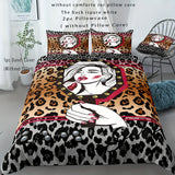 Tineit 3pcs Animal Pattern Duvet Cover Set Wild Romantic Leopard Tiger Pattern Print Bedding Set, Soft Comfortable Duvet Cover