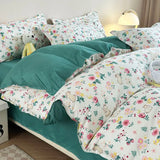 Tineit Floral Bedding Set with Duvet Cover No Filling Flat Sheet with Pillowcases 2024 New Kids Queen Full Size Boys Girls Bed Linen