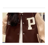 Tineit 2024 Fall Fashion Vintage 90's Varsity Jacket