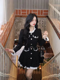 Tineit 2025 New Pink Kawaii Y2k Mini Dress Woman Long Sleeve Elegant Short Party Dress Belt Casual One Piece Dress Korean Fashion