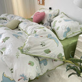 Tineit Floral Dream Bedding Set Soft Cotton Duvet Cover Queen King Size Pillowcase Bed Linens