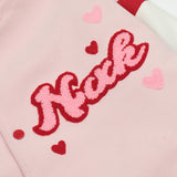 Tineit 2024 Fall Fashion Pastel Toweling Embroidered Varsity Jacket