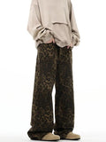 Tineit Leopard Print Straight Leg Jeans