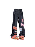 christmas outfit Tineit Women's Blue Patchwork Baggy Y2k Jeans Harajuku Denim Trousers Streetwear Aesthetic Y2k Jean Pants Vintage 2000s Trashy Clothes