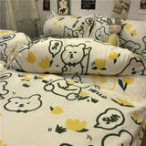 Tineit Ins Style Fashion Butterfly Bedding Set For Girls Boys Double Size Flat Sheet Duvet Cover Pillowcase Bed Linen Home Textile