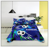 Tineit Kids Football Bed Sheet Set Sport Game Soccer Printing Bedding ForBoys Soft Polyester Bed Flat Sheet With Pillowcase