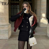 cold weather outfits Tineit 2024 Spring Casual Women Short Jackets Fashion Streetwear Solid Pockets O Neck Single Breasted Elegant Chic Short Jackets