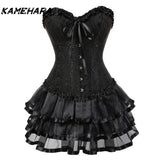 Tineit Japanese Harajuku Wedding Dress Bridal Gown Strapless Top Sexy Mini Pleated Skirt Retro Y2K Fairy Gothic Two Piece Sets