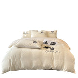 Tineit Thickened milk plush four piece bed set for winter light luxury high-end bedding, suede sheets, and duvet covers