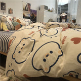 Tineit Ins Nordic Pastoral Style blue Floral Duvet Cover With Pillow Case Princess Bed Sheet Kids Girls Bedding Set King Queen Cute