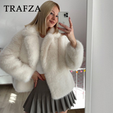 cold weather outfits Tineit 2024 Autumn Winter Women Casual Thick Jackets Fashion Streetwear Elegant Solid Loose Turn Down Collar Chic Ladies Coats