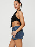 Tineit-Faya Low Rise Denim Mini Skirt Dark Blue