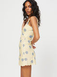 Tineit Alhena Mini Dress Yellow / Blue Floral