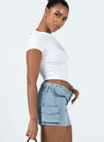 Tineit-Iconic Cargo Mini Skirt Denim