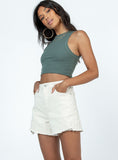 Tineit Elena Denim Shorts Cream 2024 New Pant