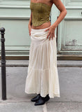 Tineit-Gilchrist Low Rise Maxi Skirt Ivory Low impact