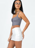 Tineit-Karley Low Waist Mini Skirt White