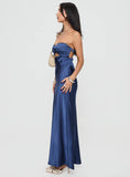 Tineit Faviola Strapless Maxi Dress Blue