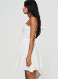 Tineit-Evangelos Strapless Mini Dress White