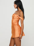 Tineit Zabbarra Off The Shoulder Mini Dress Orange