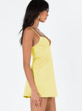 Tineit Della Mini Dress Butter Yellow