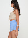 Tineit Beach House Shorts Blue / White Gingham 2024 New Pant