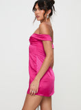 Tineit Rava Off The Shoulder Mini Dress Hot Pink