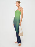 Tineit Stolen Love Strapless Maxi Dress Blue / Green Ombre