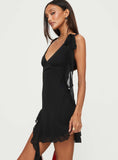 Tineit Varney Frill Mini Dress Black