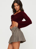 Tineit-Tarnya Plaid Mini Skirt Brown