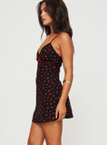 Tineit Karena Mini Dress Black / Red Floral