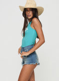 Tineit Dawsorn Distressed Denim Shorts Mid Blue 2024 New Pant