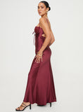 Tineit Fadyen Bias Cut Maxi Dress Burgundy