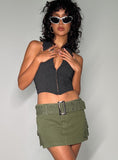 Tineit-Iconic Cargo Mini Skirt Khaki