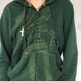 Tineit 2024 Fall Fashion Screen Print Zipper Hoodie