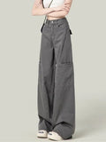 christmas outfit Tineit Women's Grey Baggy Cargo Jeans Harajuku Aesthetic Denim Trousers Y2k Vintage Japanese 2000s Style Jean Pants Trashy Clothes 2025