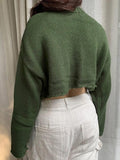 Tineit Vintage Star Jacquard Cropped Sweater