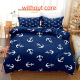 Tineit 3pcs Duvet Cover Set, Digital Printing Ship's Anchor Bedding Set, Soft Comfortable Duvet Cover, For Bedroom, Guest Room