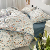 Tineit Floral Dream Bedding Set Soft Cotton Duvet Cover Queen King Size Pillowcase Bed Linens