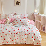 Tineit Bedding Set for Girl Boy Bedroom KIDS Modern Comforter Duvet Cover Flat Sheet Pillowcase  Home Textile Soft Bed Linen