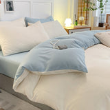 Tineit Ins Nordic Style Bedding Set Flat Sheet Duvet Cover Pillowcase Single Double Queen Size Bed Linen Boys Girls Soft Home Textile