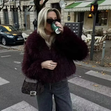 cold weather outfits Tineit 2024 Autumn Winter Women Casual Faux Fur Jackets Fashion Streetwear Solid Turn Down Collar Warm Oversized Thick Coats