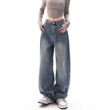 Tineit 90s Washed High Waist Boyfriend Jeans