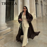 cold weather outfits Tineit 2024 Spring Summer Casual Women Solid Suits Fashion Vintage V Neck Single Breasted Vests+Chic Elastic Waist Long Skirts