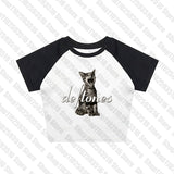 Tineit Aesthetic Short Sleeve T-Shirt Y2k Clothes Gothic Emo Girl Croped Tops Fun Kitten Print Vintage Women Casual Baby Tee Streetwear