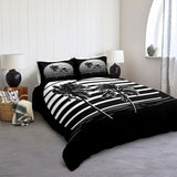 Tineit Coconut Palm Tree Bedding Set Tropical Plant Home Textile Black White Duvet Cover Set Palm Leaves Bedclothe Tropic Bed Linen